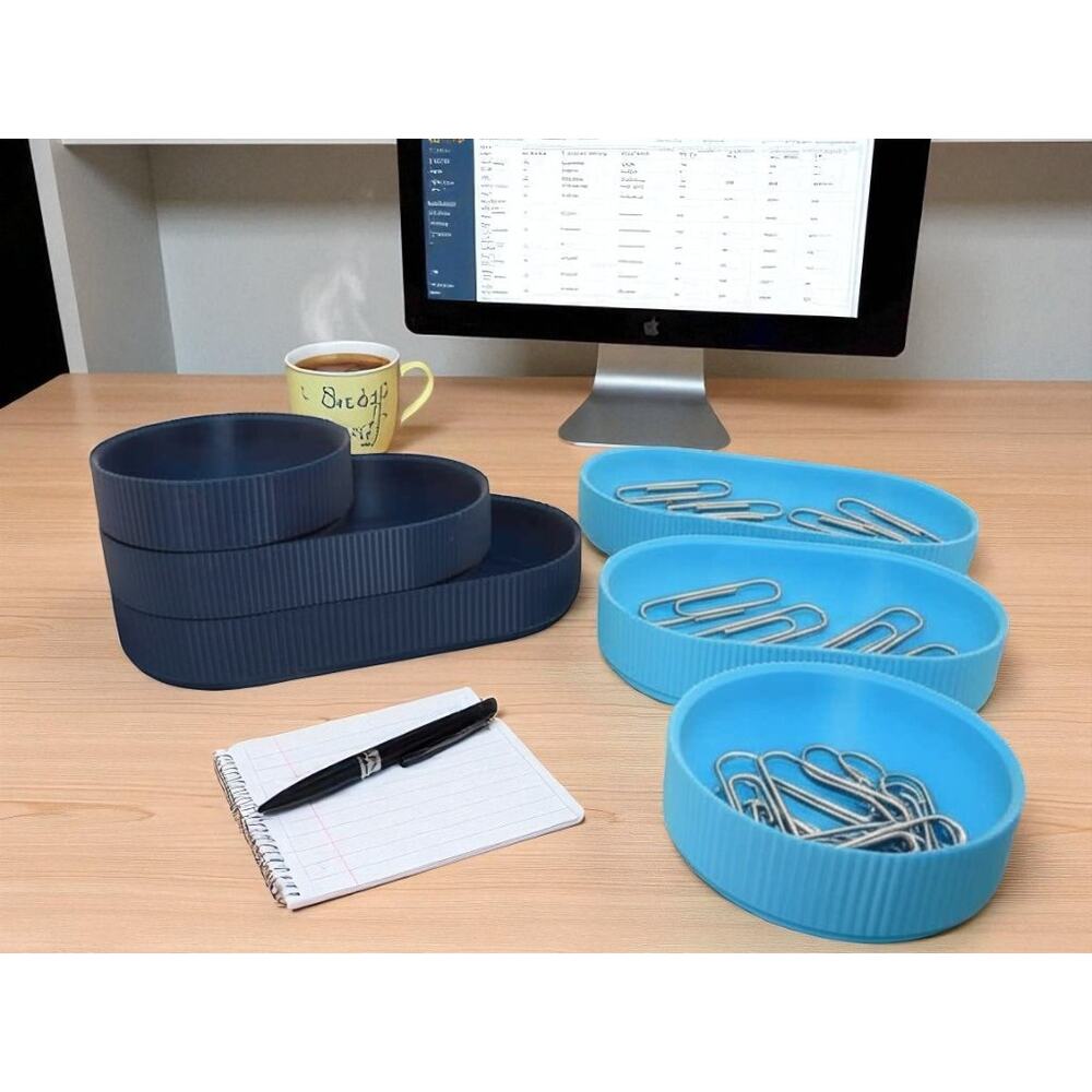 Desk Organizer Nesting Tray Set in Sky Blue & Navy - other colors also available